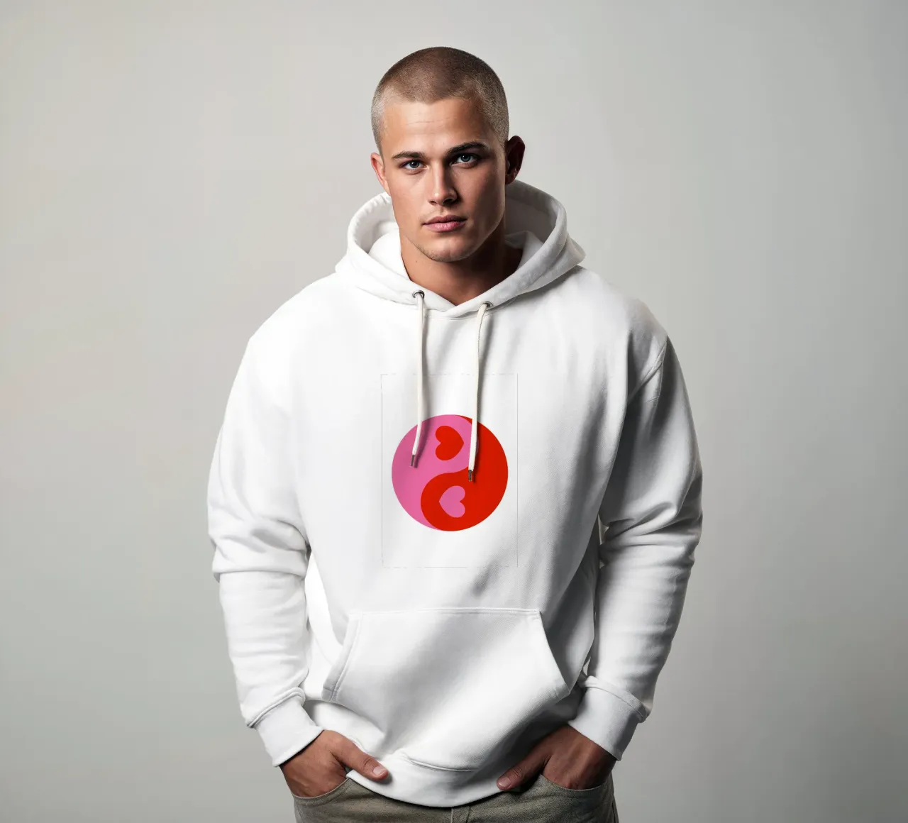 Cuori Ying Yang felpa con cappuccio da pdigitalprints