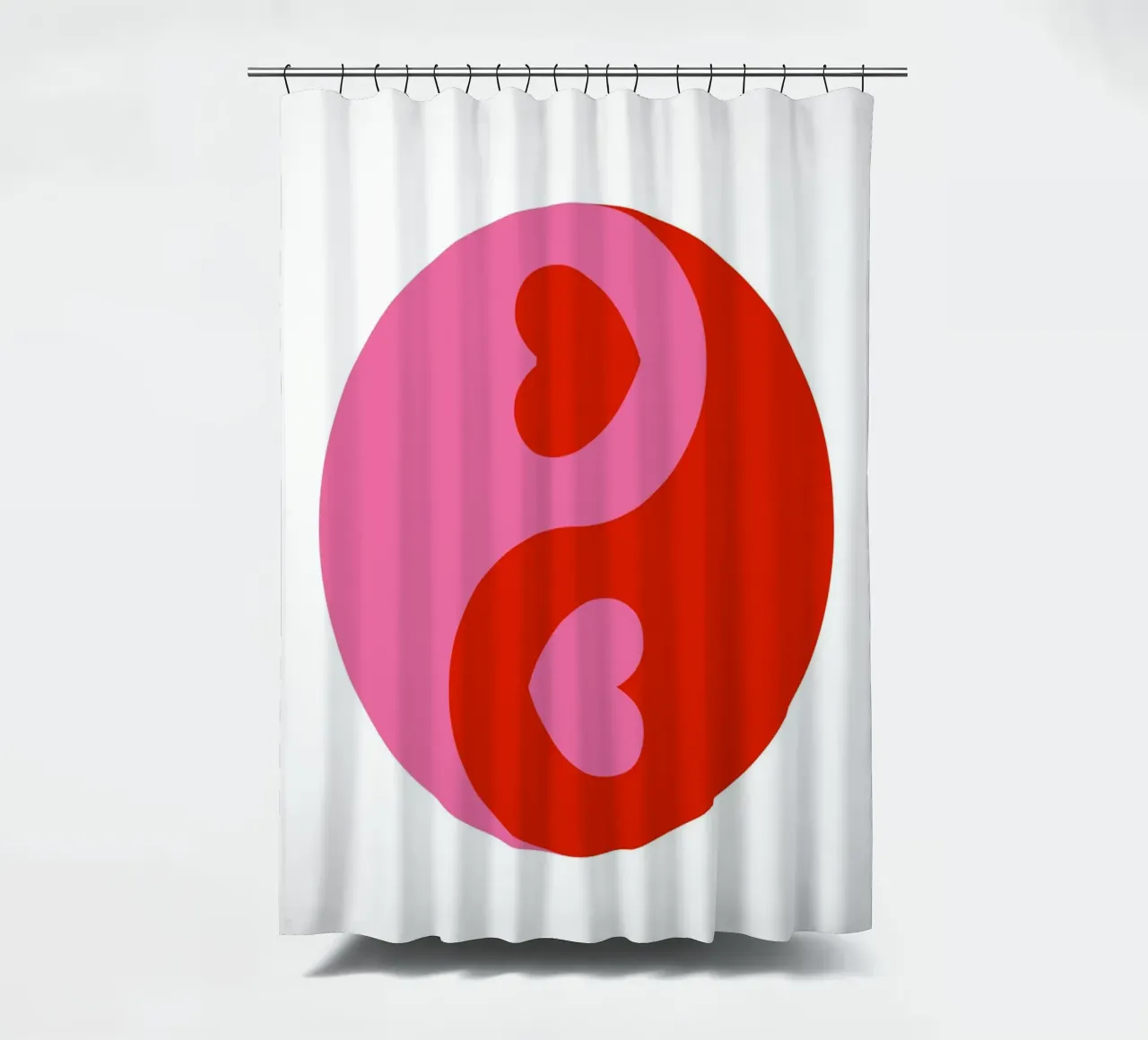 Cuori Ying Yang tenda da doccia da pdigitalprints