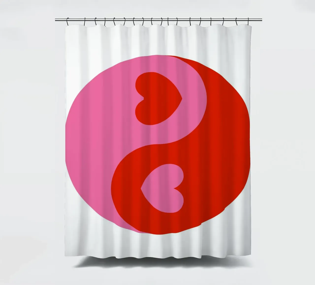 Cuori Ying Yang tenda da doccia da pdigitalprints