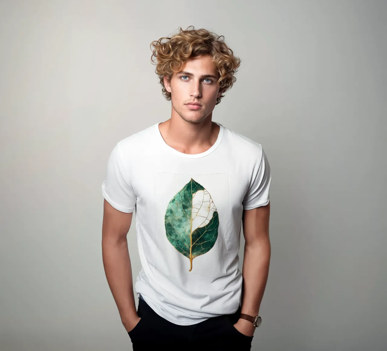 Acquerello a foglia d'oro t-shirt da Ginnery