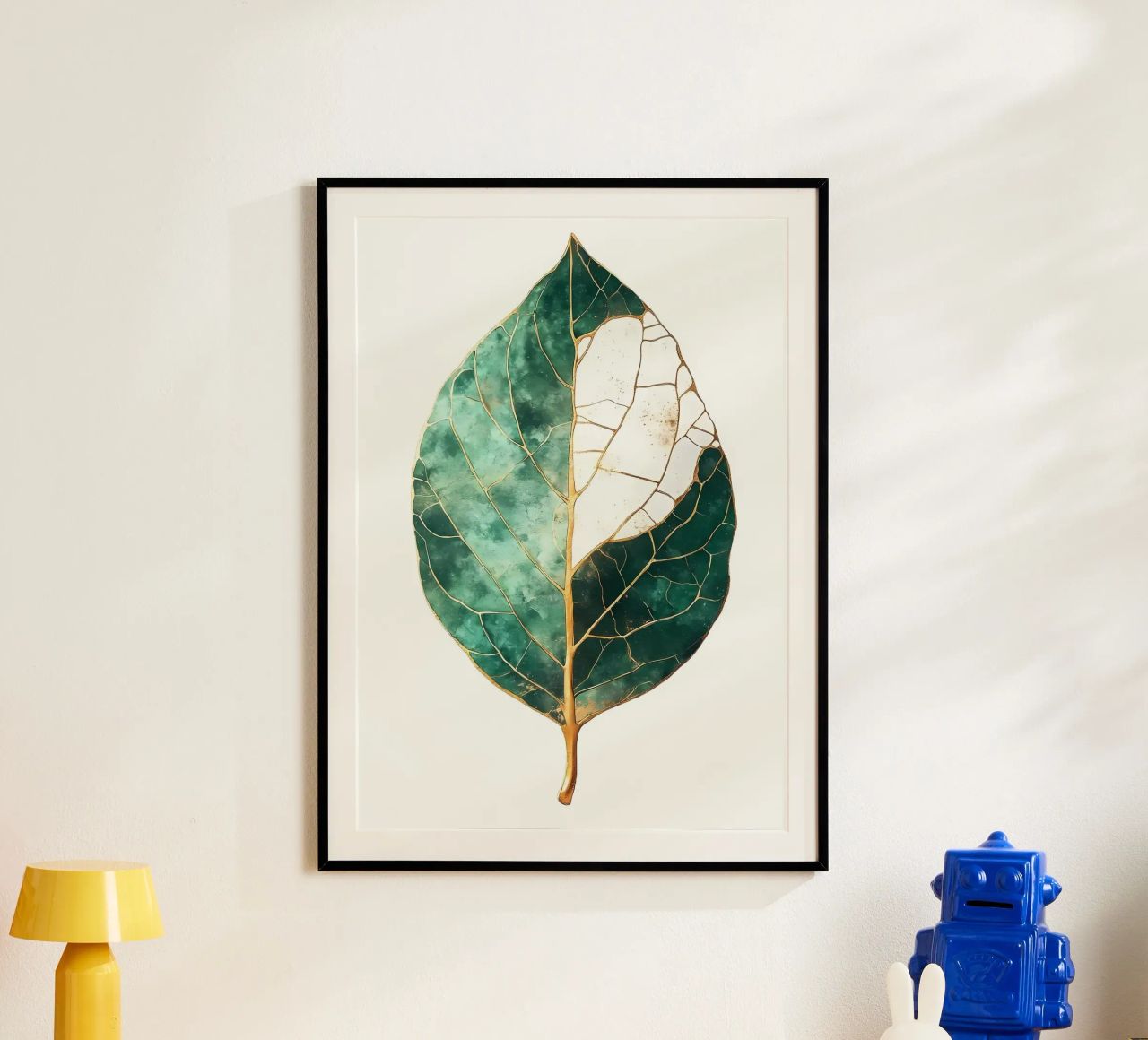 Blattgold Aquarell Kunst Poster von Ginnery