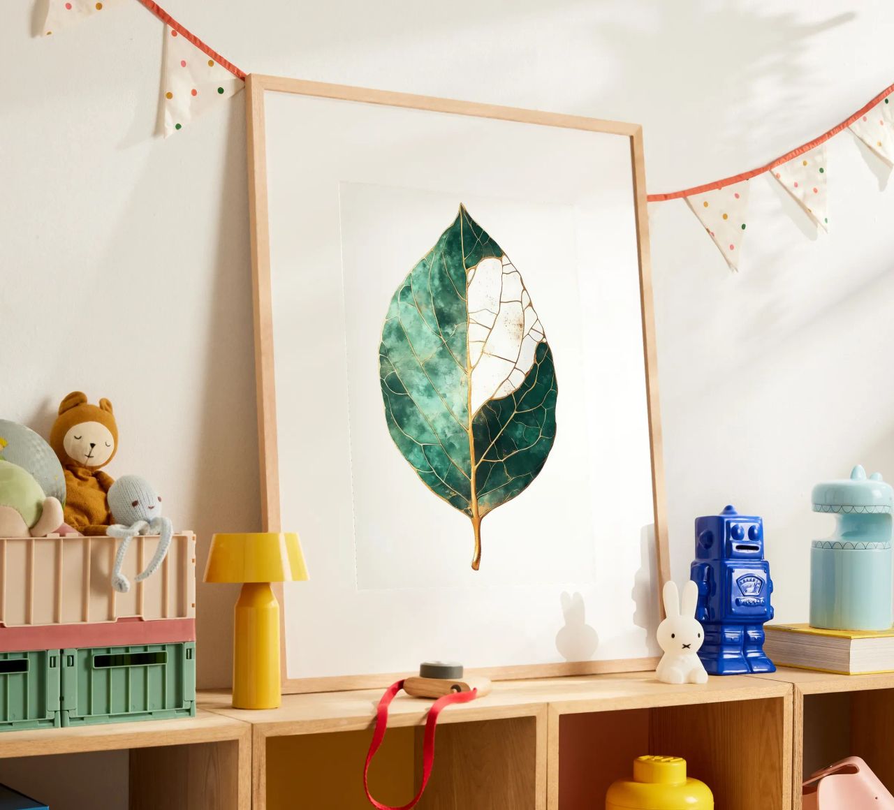 Blattgold Aquarell Kunst Poster von Ginnery