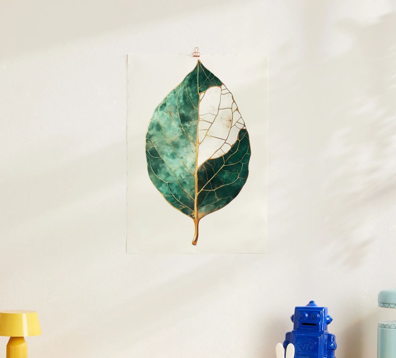 Blattgold Aquarell Kunst Poster von Ginnery