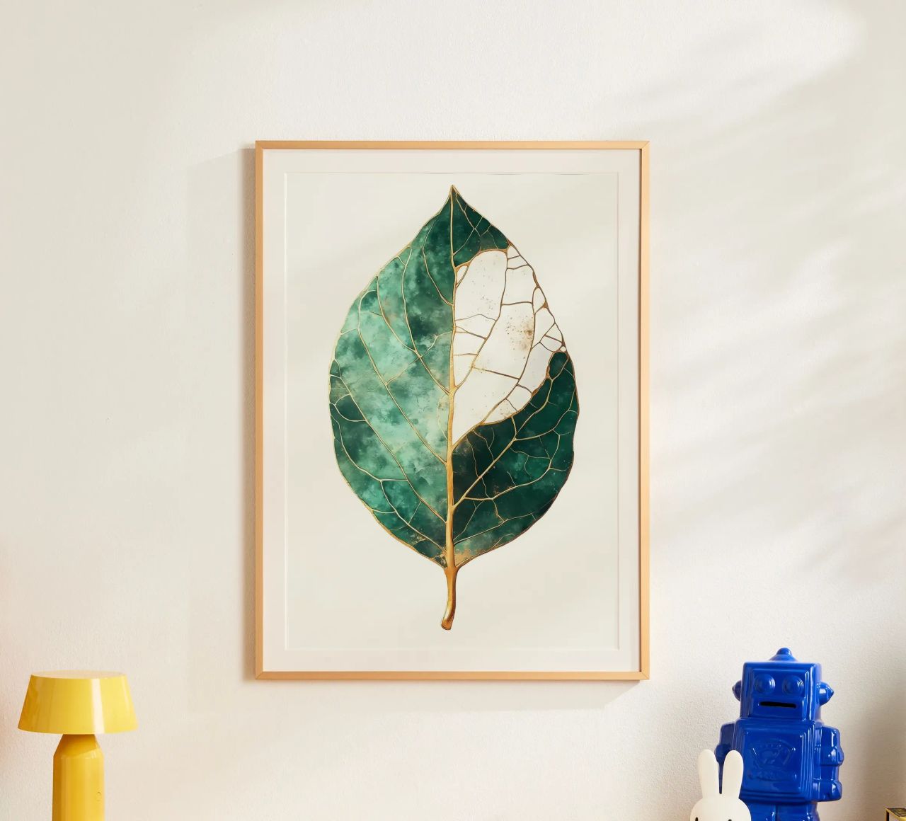 Blattgold Aquarell Kunst Poster von Ginnery