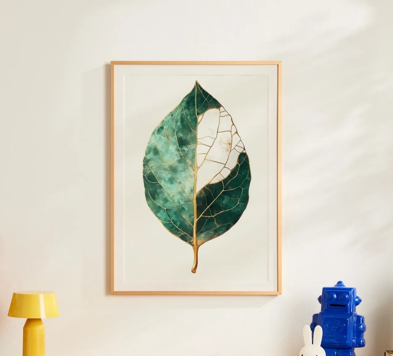 Acquerello a foglia d'oro poster con telaio in plastica da Ginnery