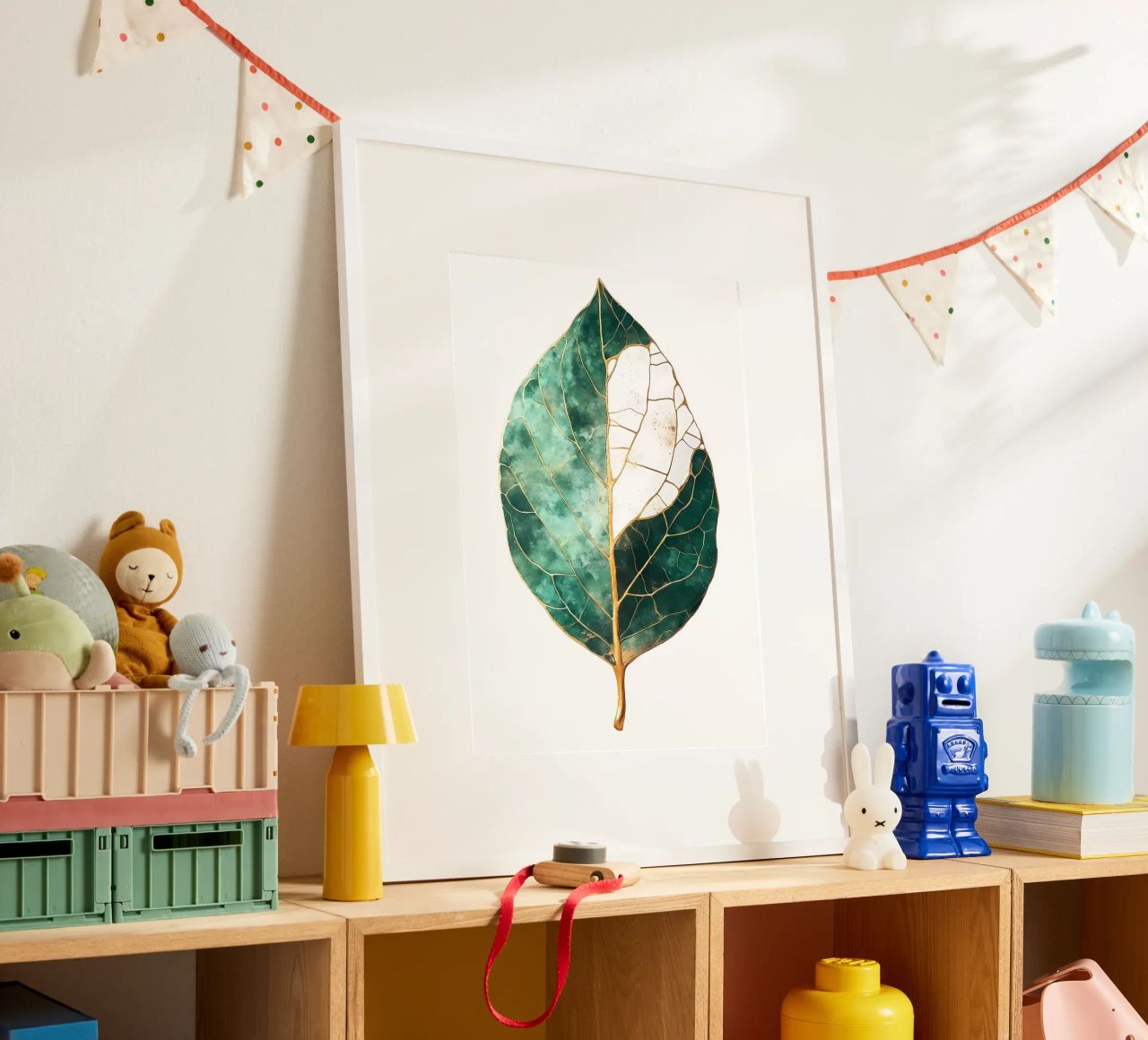 Blattgold Aquarell Kunst Poster von Ginnery