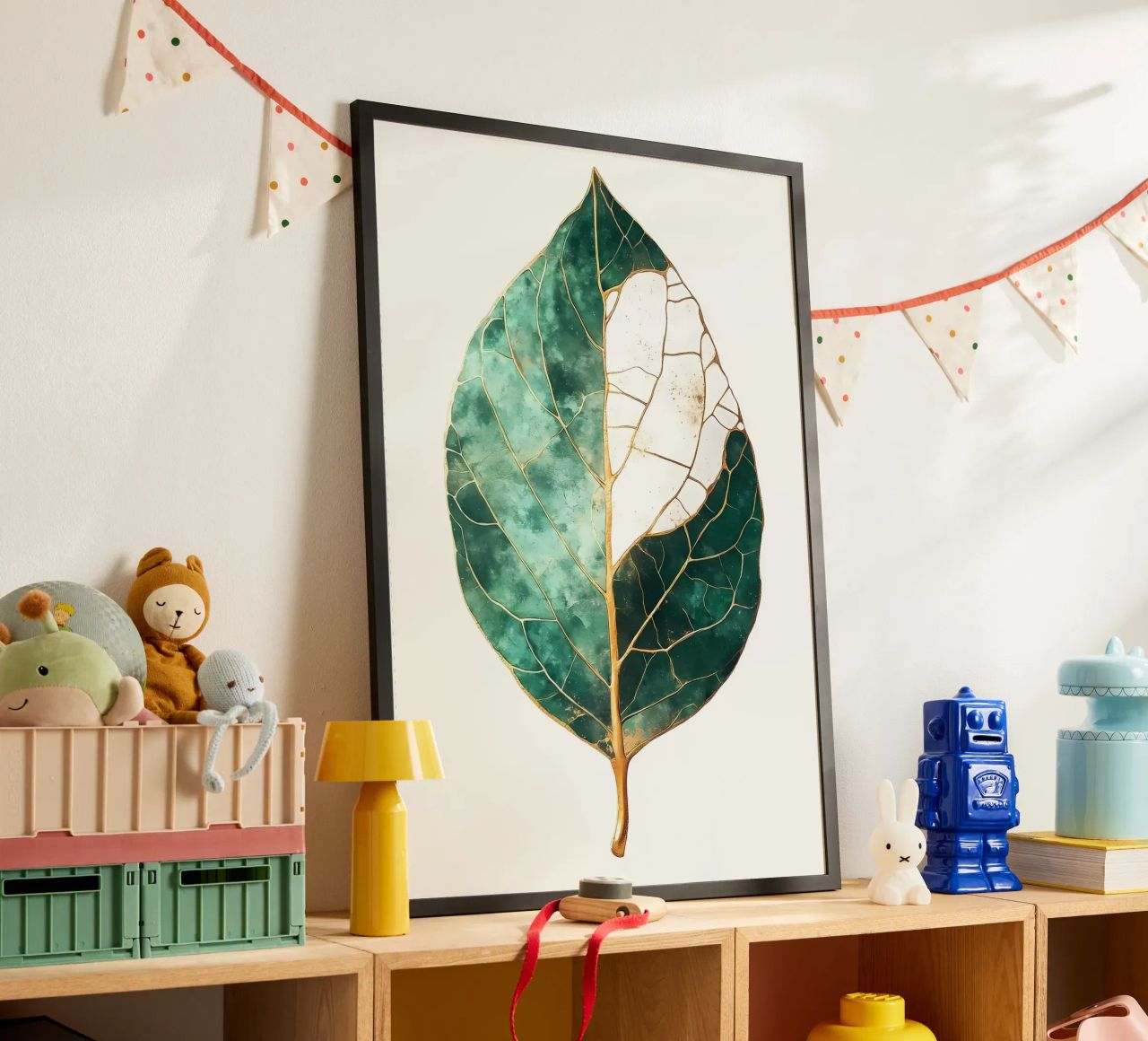Blattgold Aquarell Kunst Poster von Ginnery