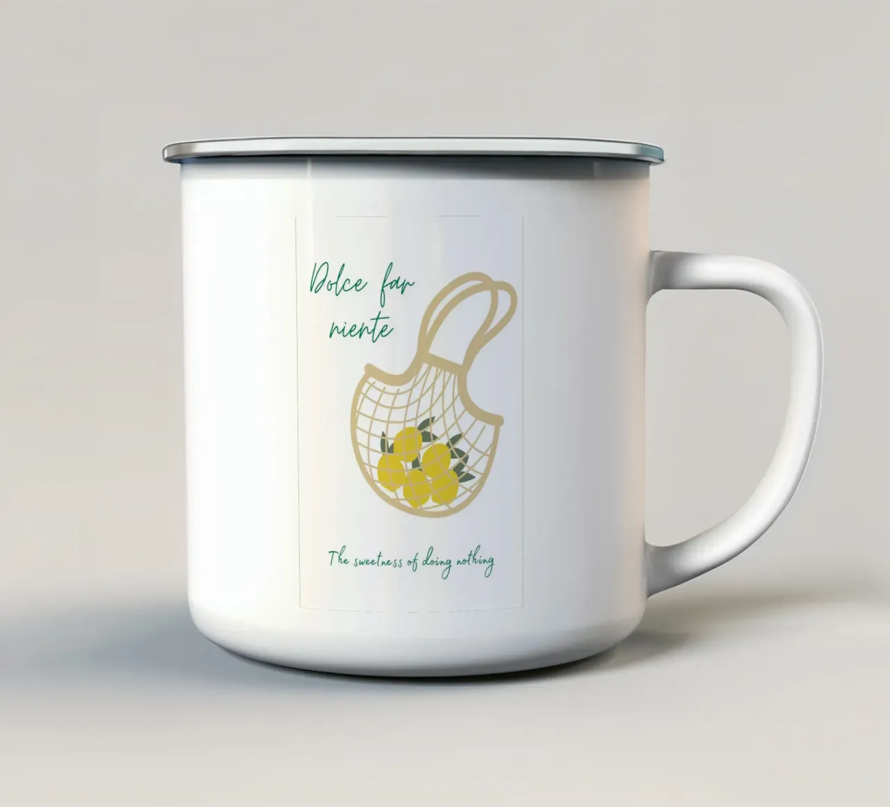 Dolce far niente tazza in smalto da pdigitalprints