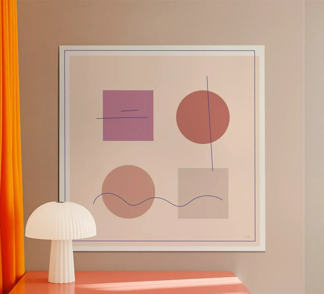 Square poster con telaio in legno da Linda Gobeta