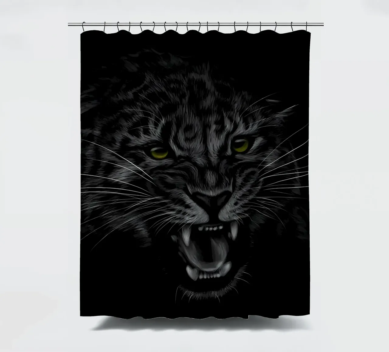 Leopard shower curtain by Delaplane