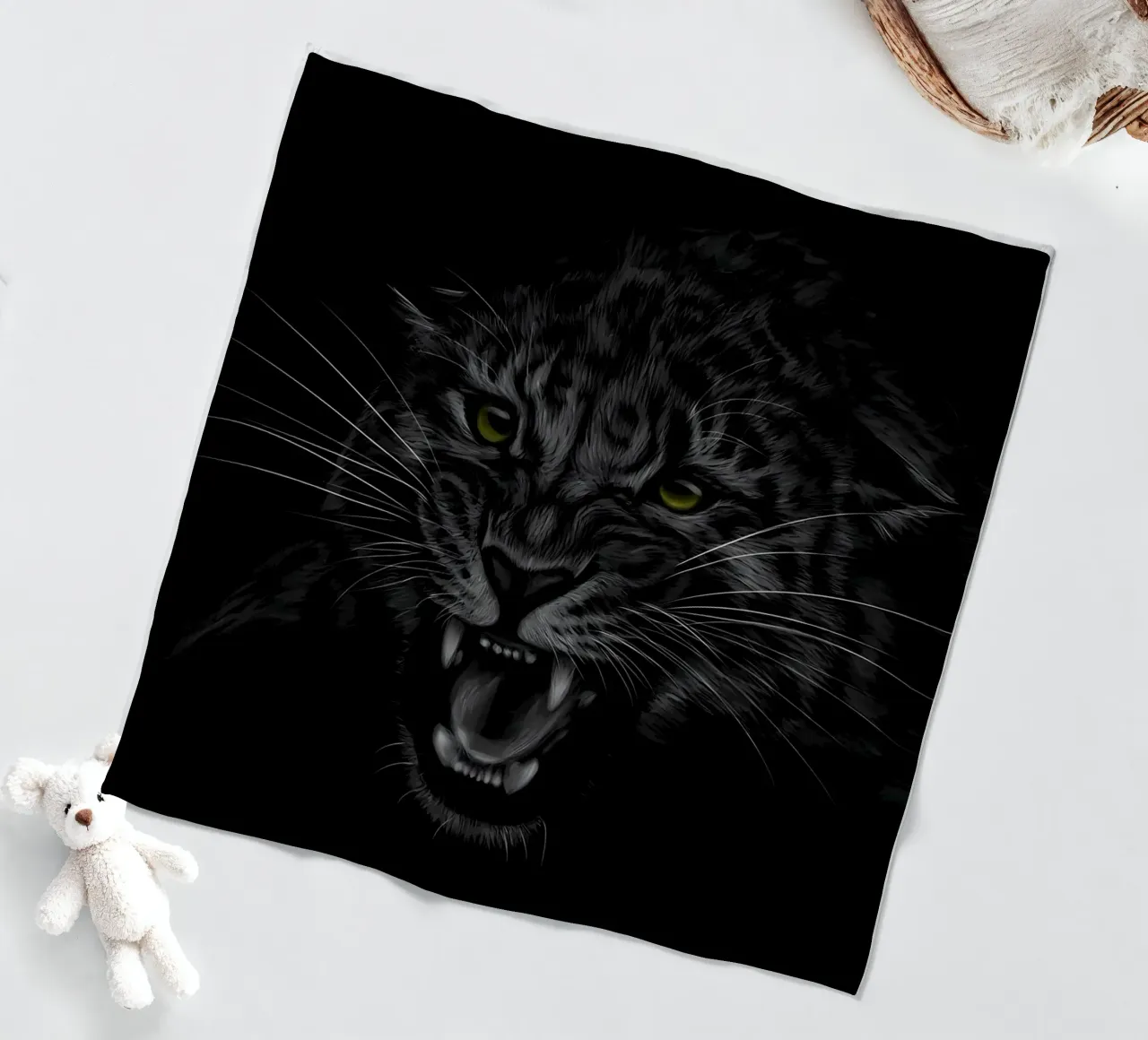 Leopard fleece blanket by Delaplane