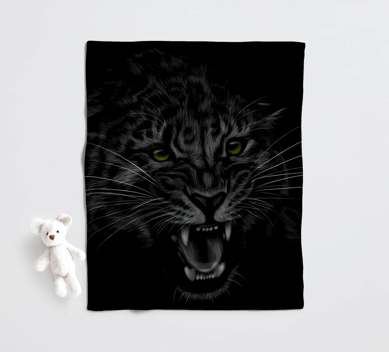 Leopard fleece blanket by Delaplane
