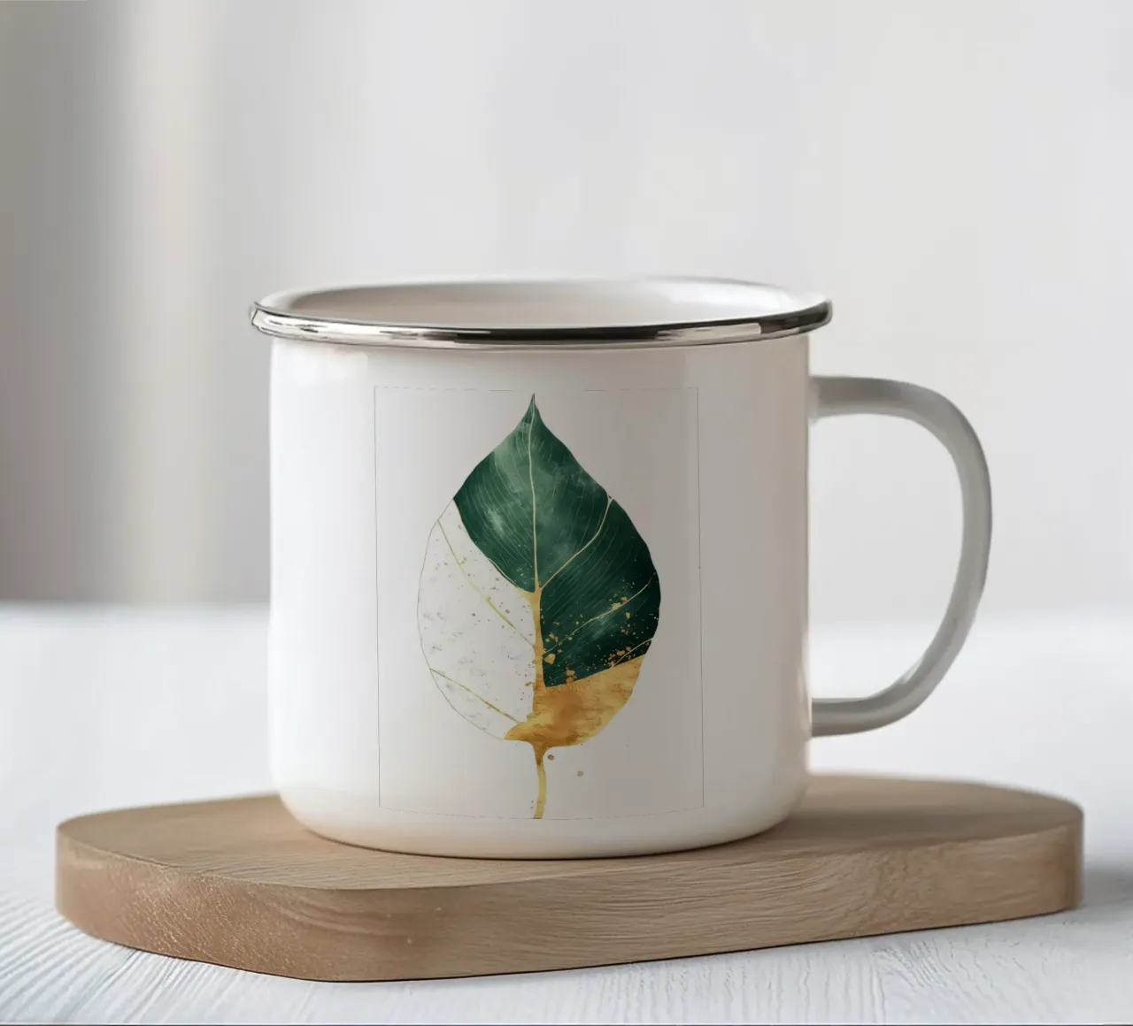 Acquerello a foglia d'oro tazza in smalto da Ginnery
