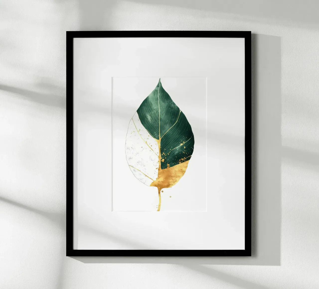 Acquerello a foglia d'oro poster con telaio in plastica da Ginnery