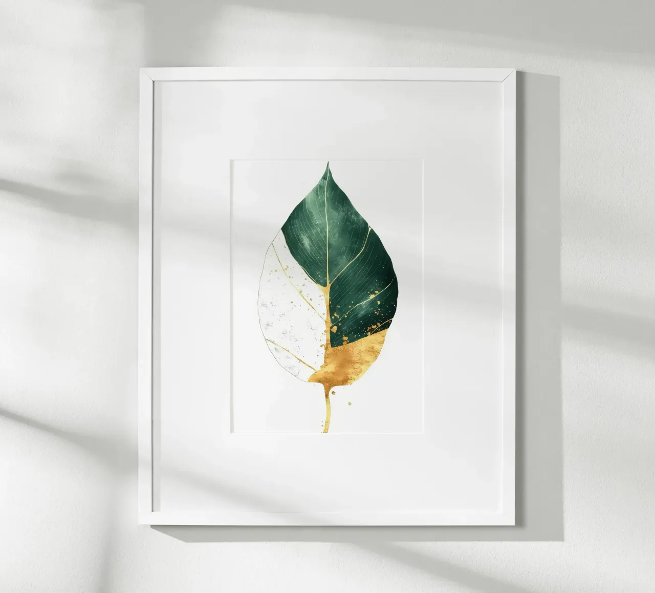 Acquerello a foglia d'oro poster con telaio in plastica da Ginnery