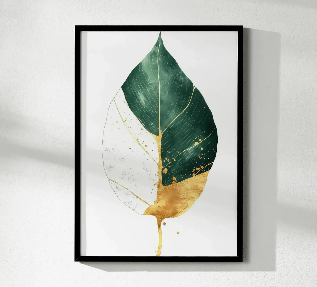 Acquerello a foglia d'oro poster con telaio in plastica da Ginnery