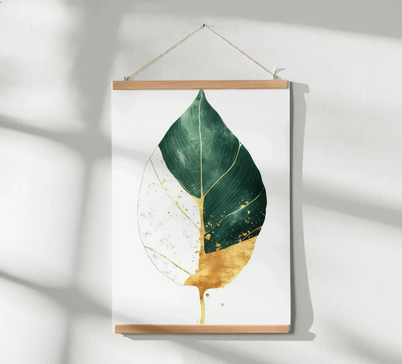 Acquerello a foglia d'oro poster con telaio in plastica da Ginnery
