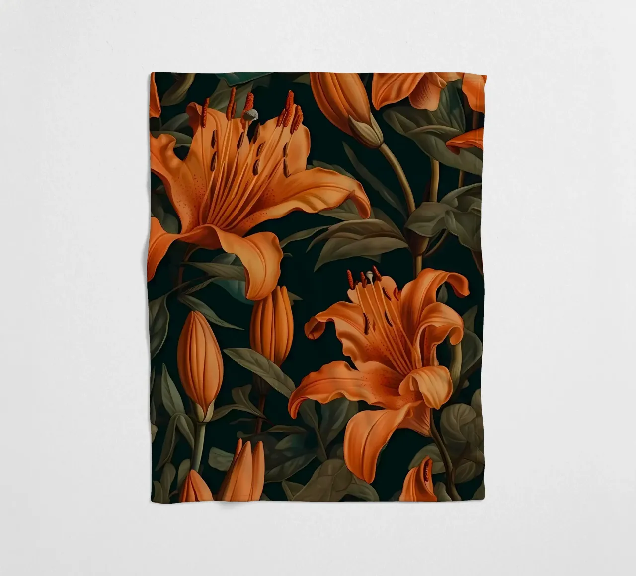 Lily Yellow Flower fleece blanket by Mikesell