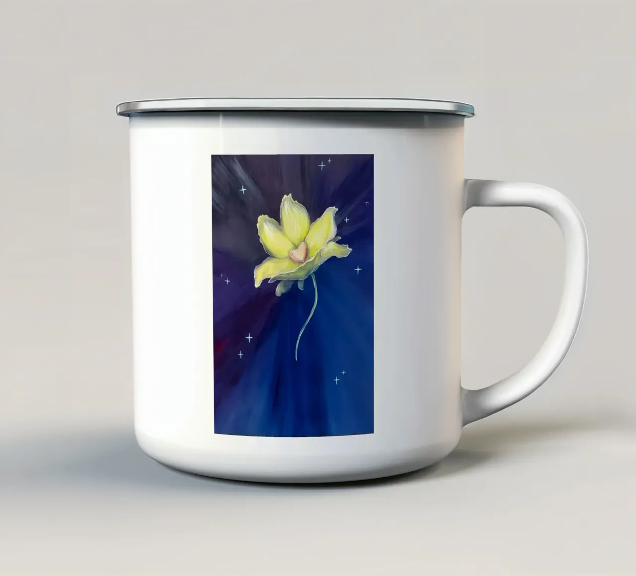 Giglio fiore giallo tazza in smalto da Mikesell