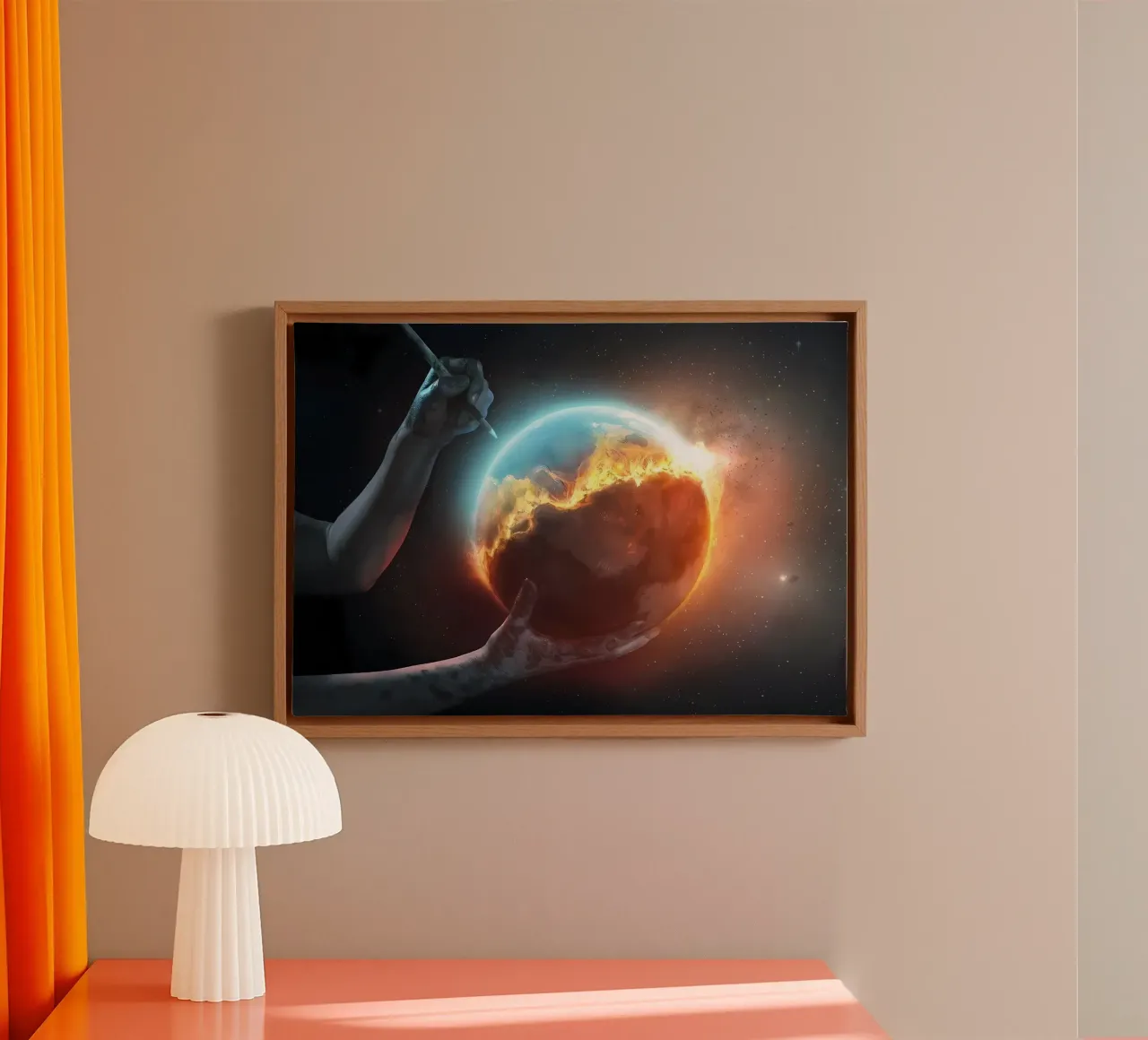 Trying to save the world canvas with Floater frame by Delaplane