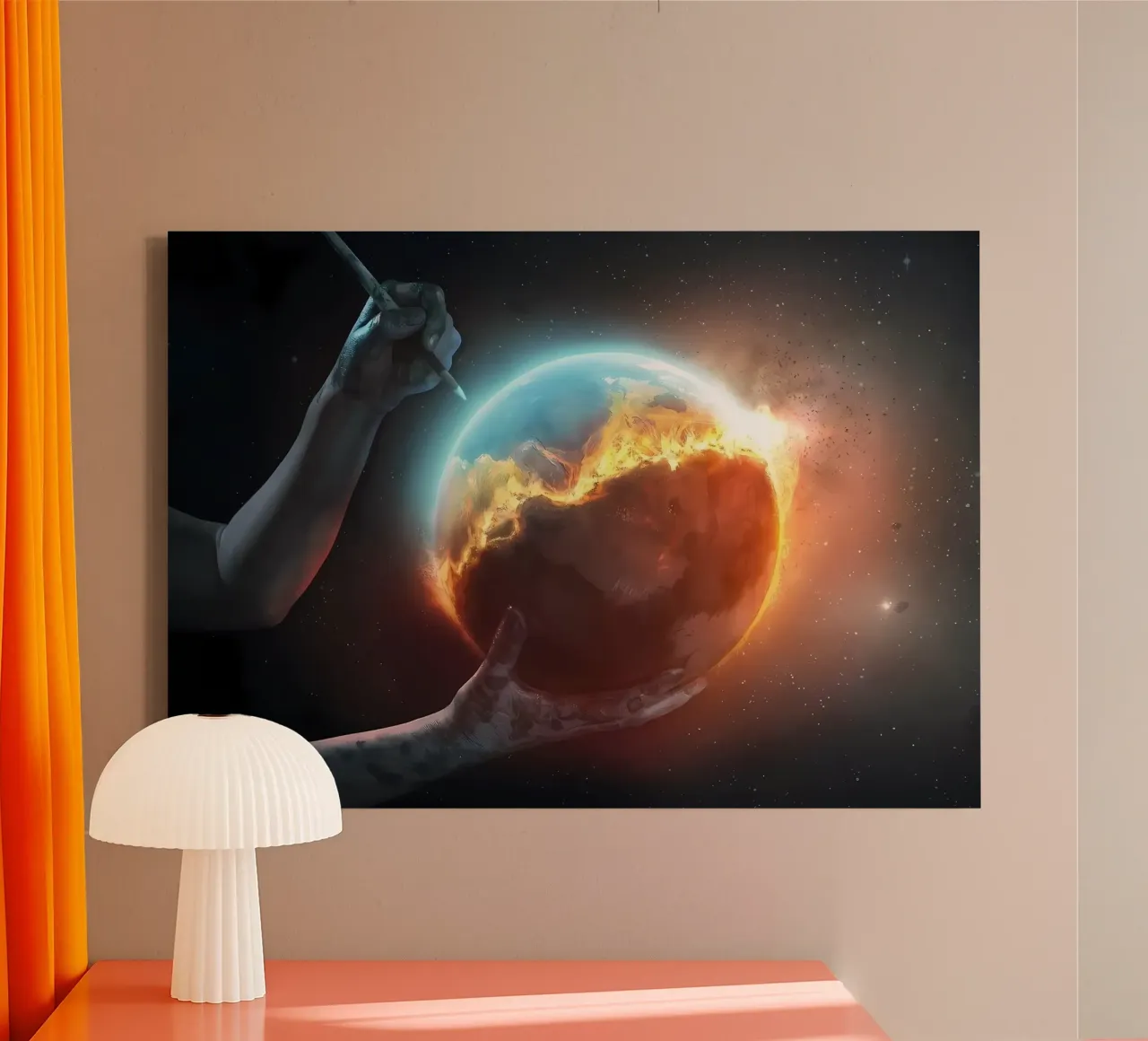 Trying to save the world canvas with Floater frame by Delaplane