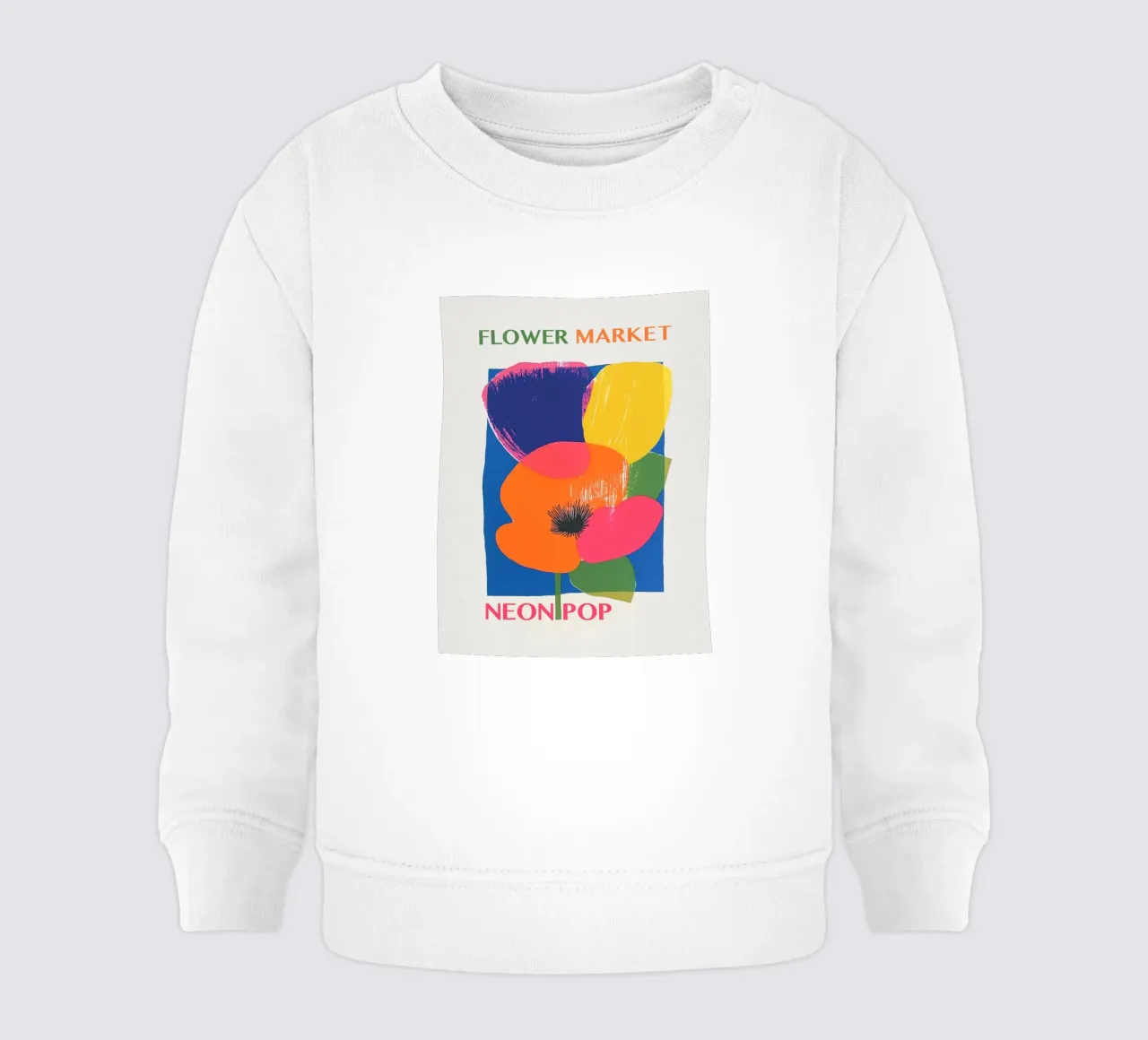 Bloemenmarkt Neon Pop baby sweatshirt van Carinaprint