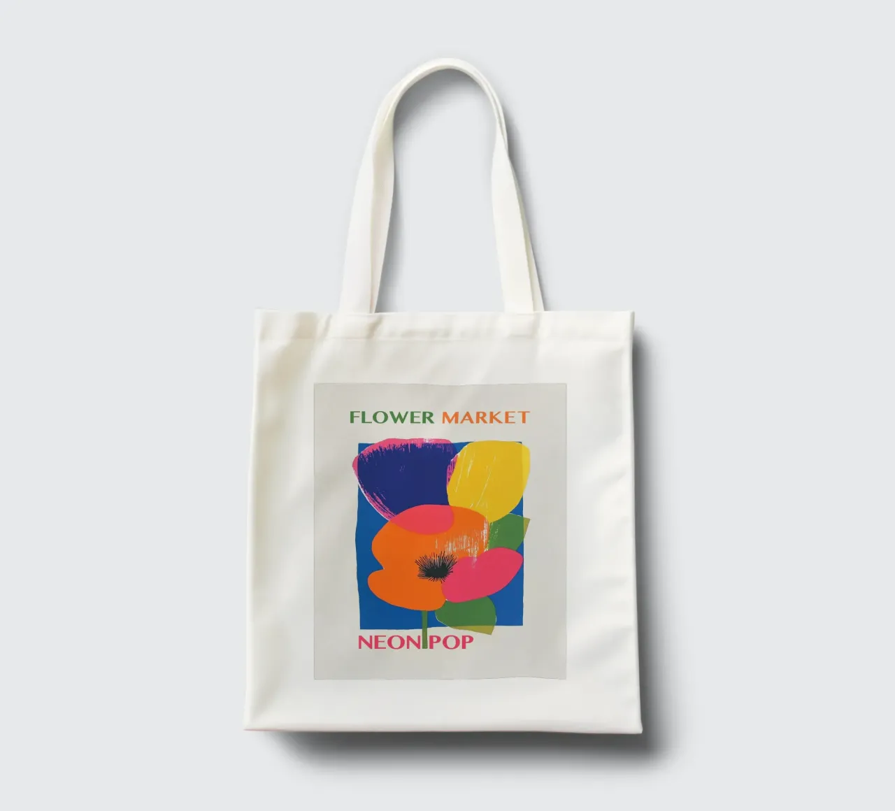 Flower Market Neon Pop tote bag by Carinaprint