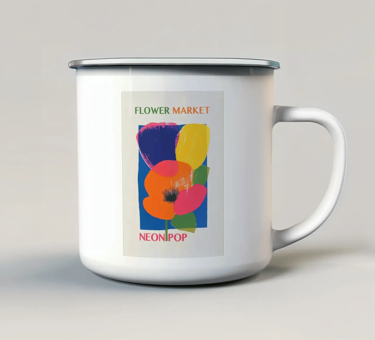 Mercato dei fiori Neon Pop tazza in smalto da Carinaprint