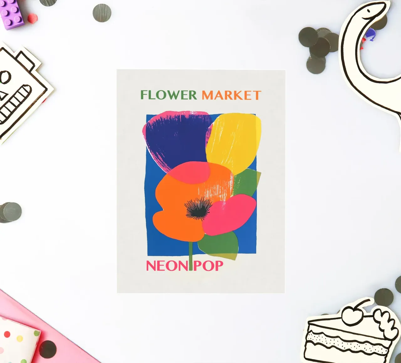 Flower Market Neon Pop sticker by Carinaprint