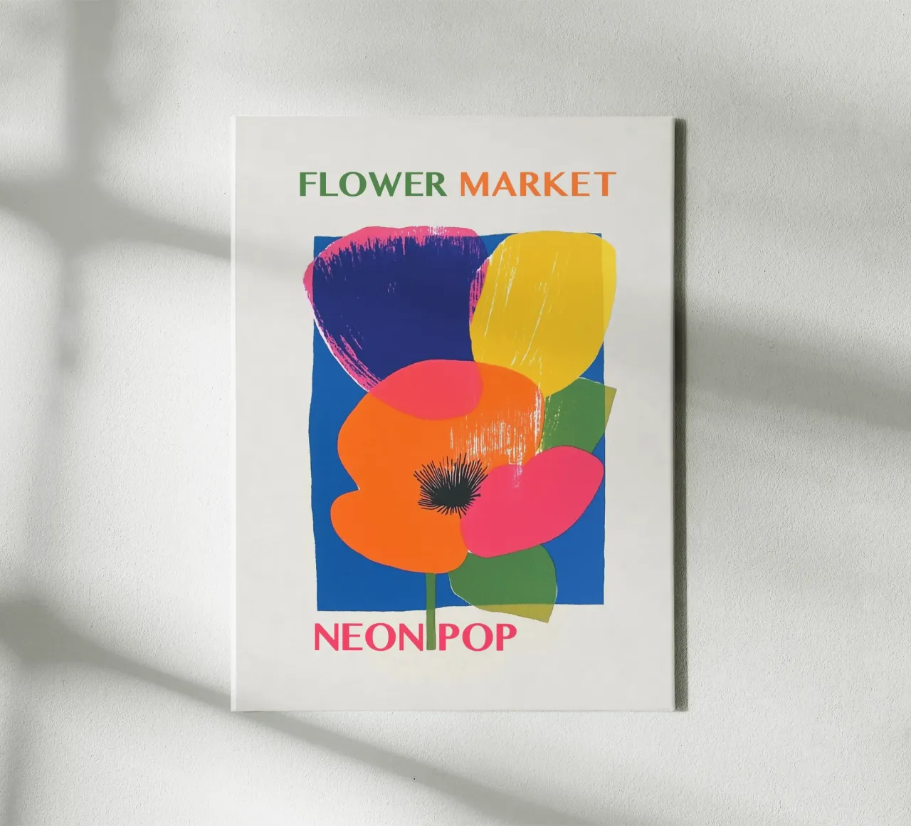 Mercato dei fiori Neon Pop tela con Cornice a cassetta da Carinaprint