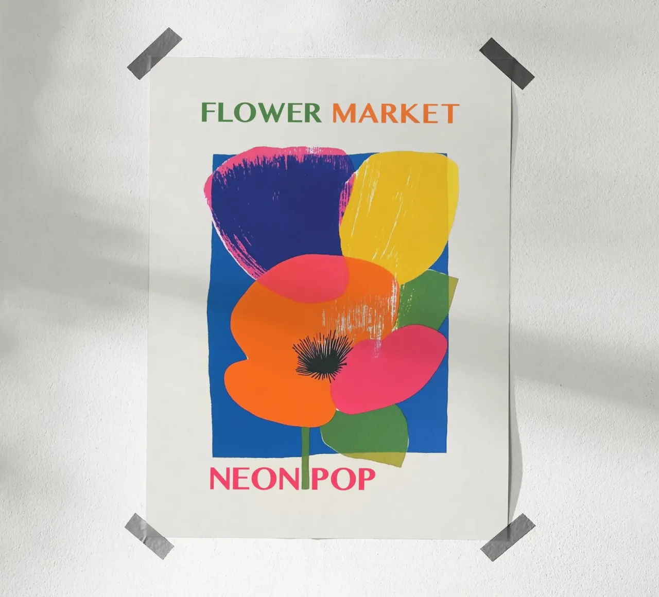 Mercato dei fiori Neon Pop poster da Carinaprint