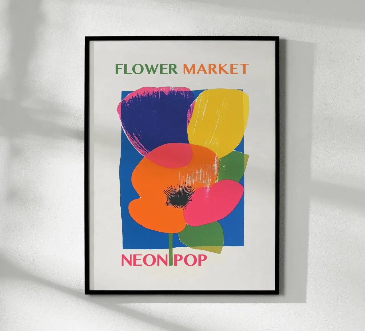 Mercato dei fiori Neon Pop poster da Carinaprint