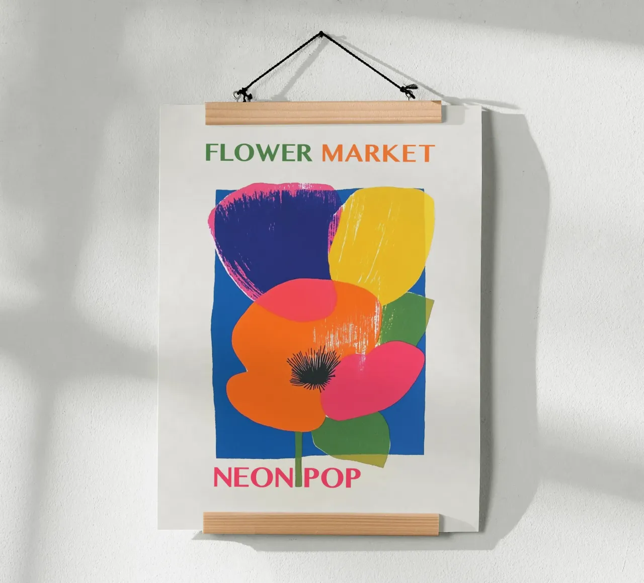 Mercato dei fiori Neon Pop poster da Carinaprint