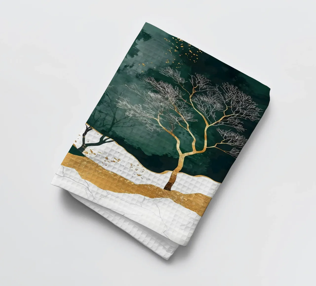Art forestier vert doré torchon de Ginnery
