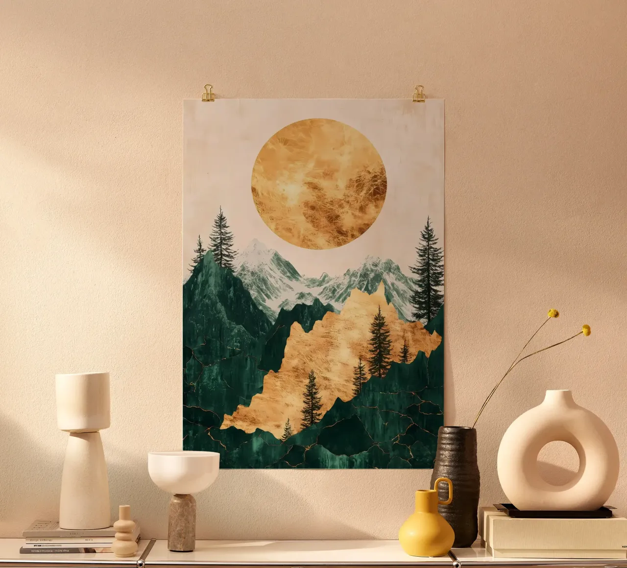 Gold Smaragdgebirge Poster von Ginnery