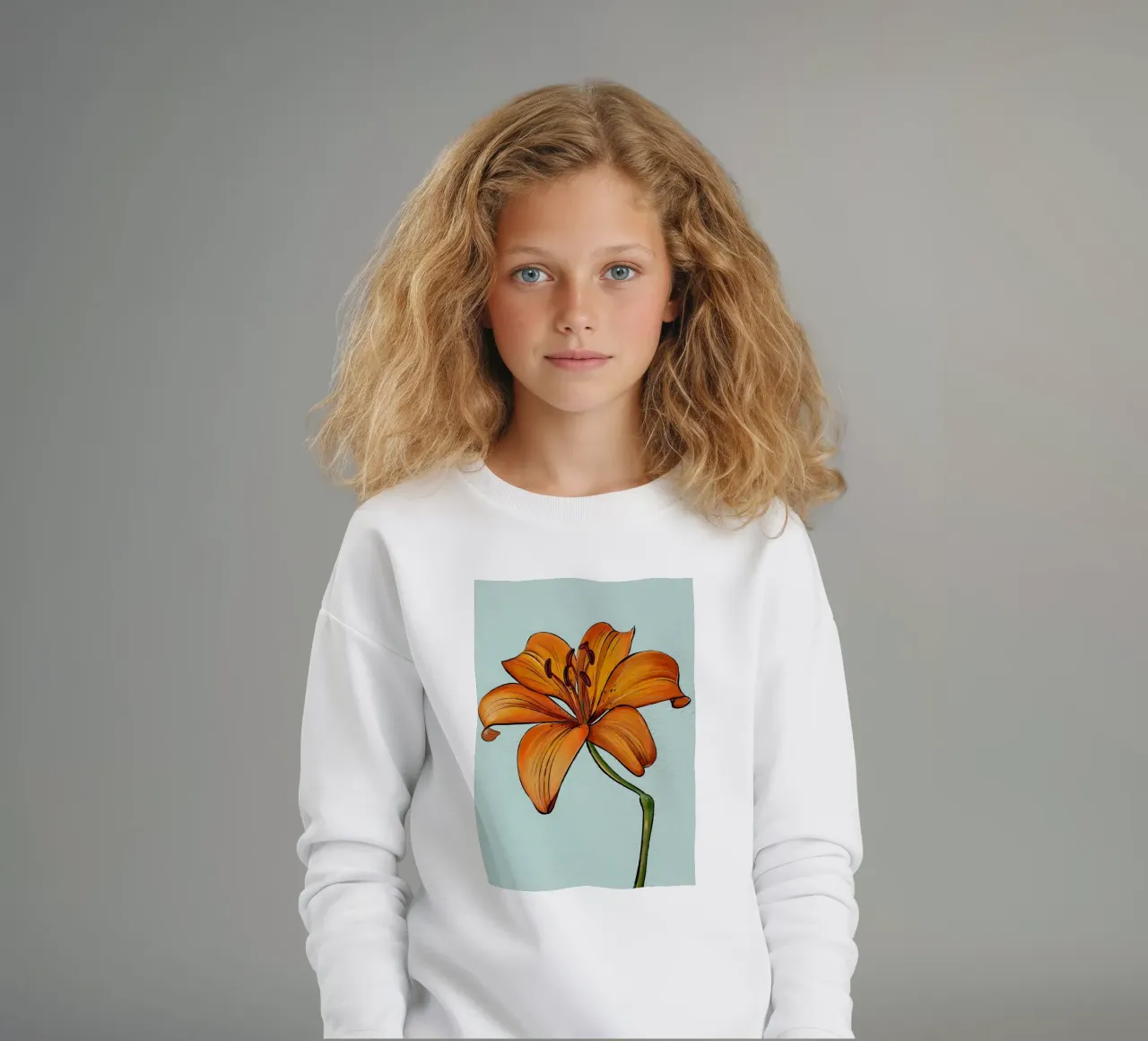 Lily Yellow Flower kids sweatshirt by Mikesell