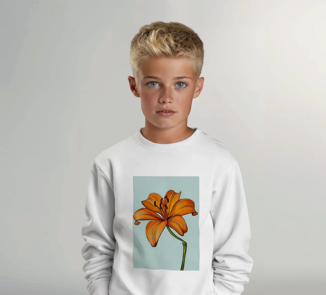Lily Yellow Flower kids sweatshirt by Mikesell