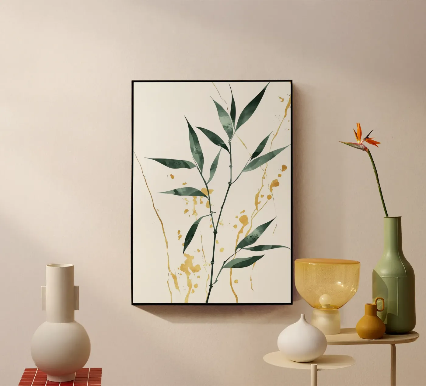 Green Bamboo with Gold plexiglass da Ginnery