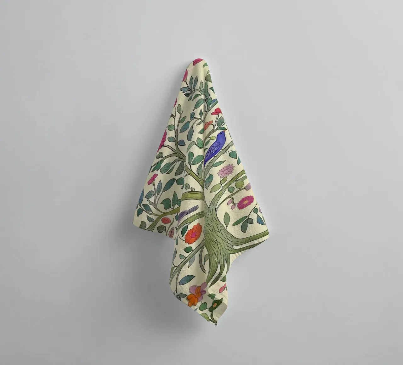 Albero della Vita Vintage Botanico Fiori e Uccelli di Primavera asciugamano da bagno da Gentle Echoes Art