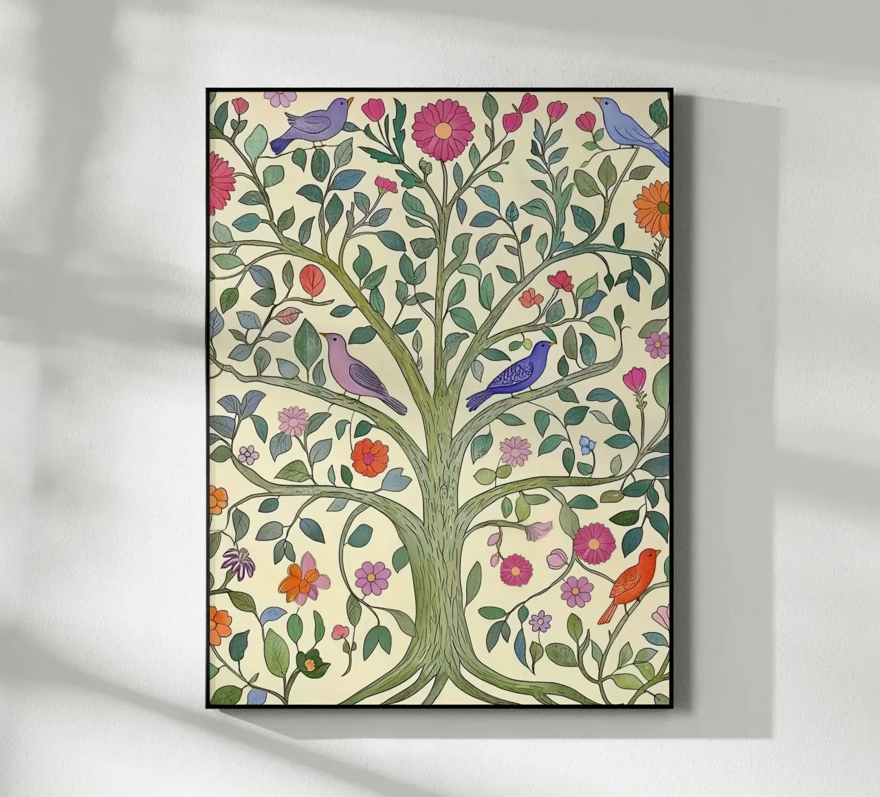 Albero della Vita Vintage Botanico Fiori e Uccelli di Primavera plexiglass da Gentle Echoes Art