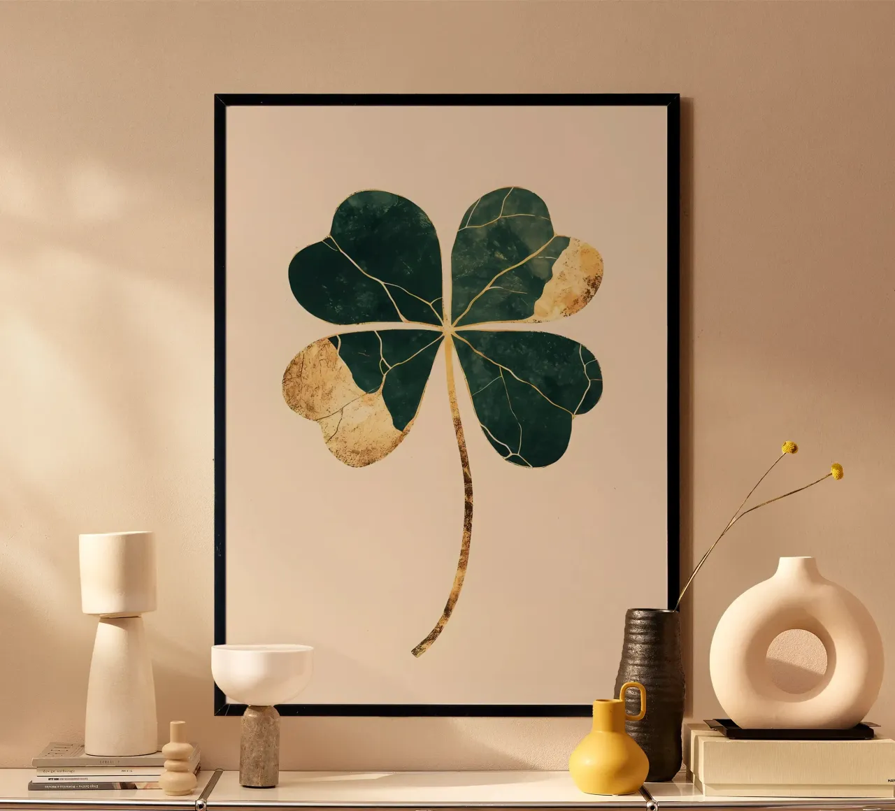 Trifoglio a foglia d'oro carta hahnemühle da Ginnery