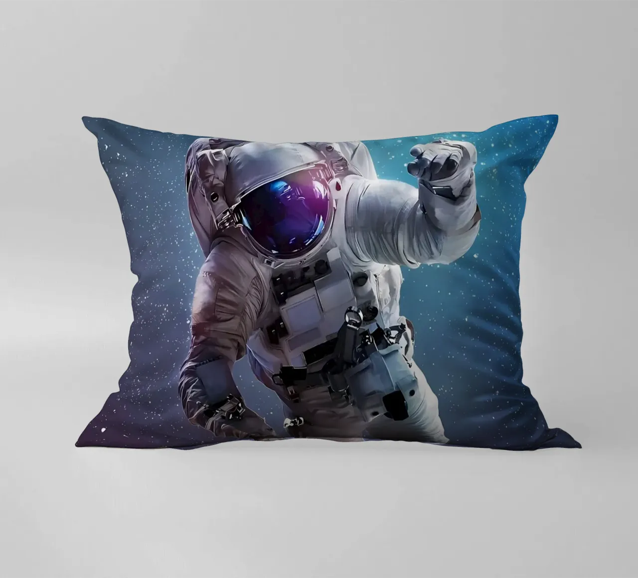 Astronauta in una galassia luminosa cuscino da Delaplane