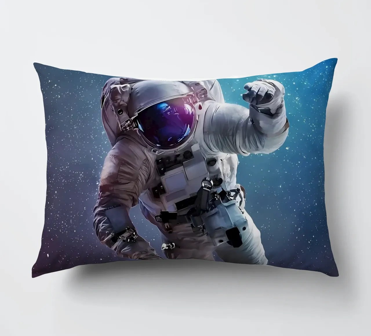 Astronauta in una galassia luminosa cuscino da Delaplane