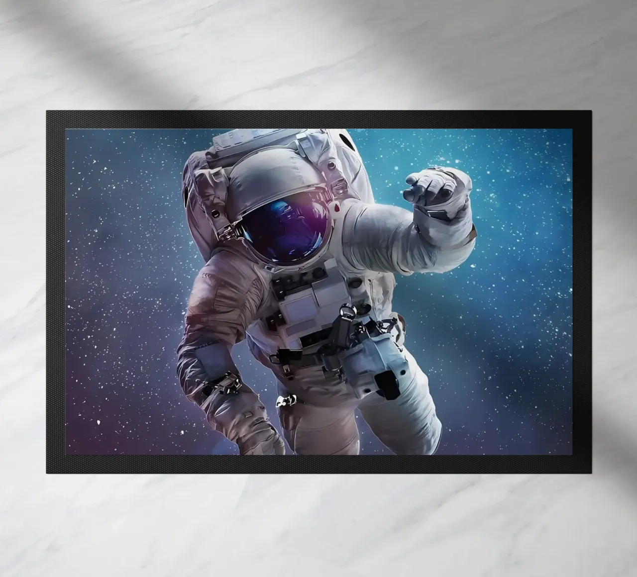Astronauta in una galassia luminosa zerbino da Delaplane