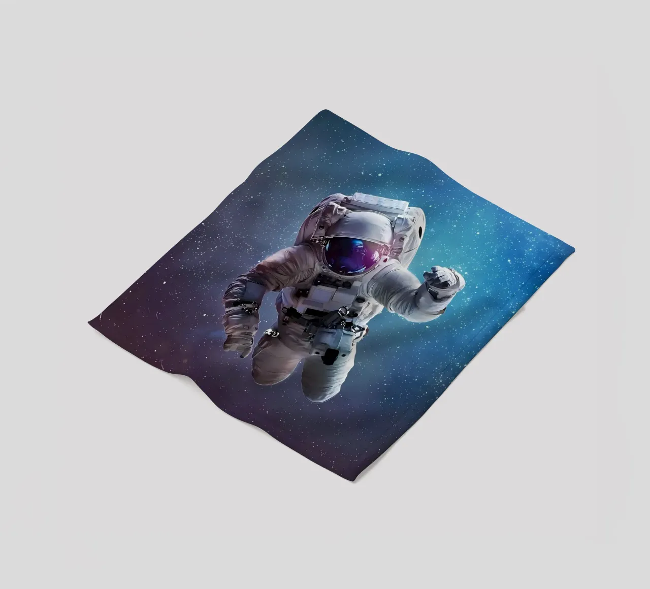 Astronauta in una galassia luminosa coperta in pile da Delaplane