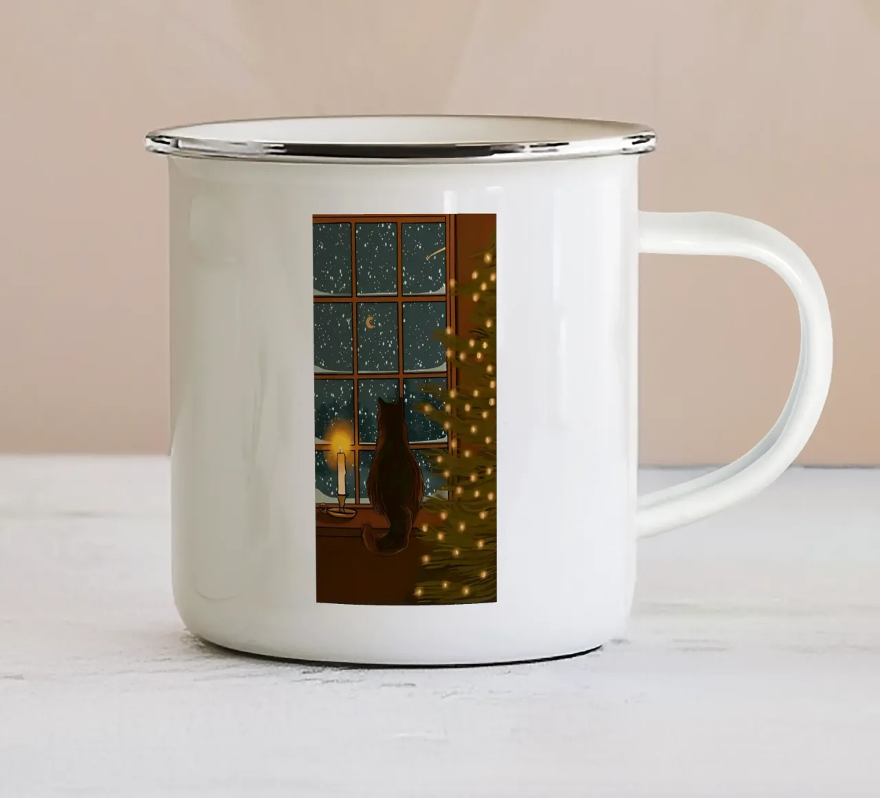 Poster minimalista 156 tazza in smalto da Kadynce