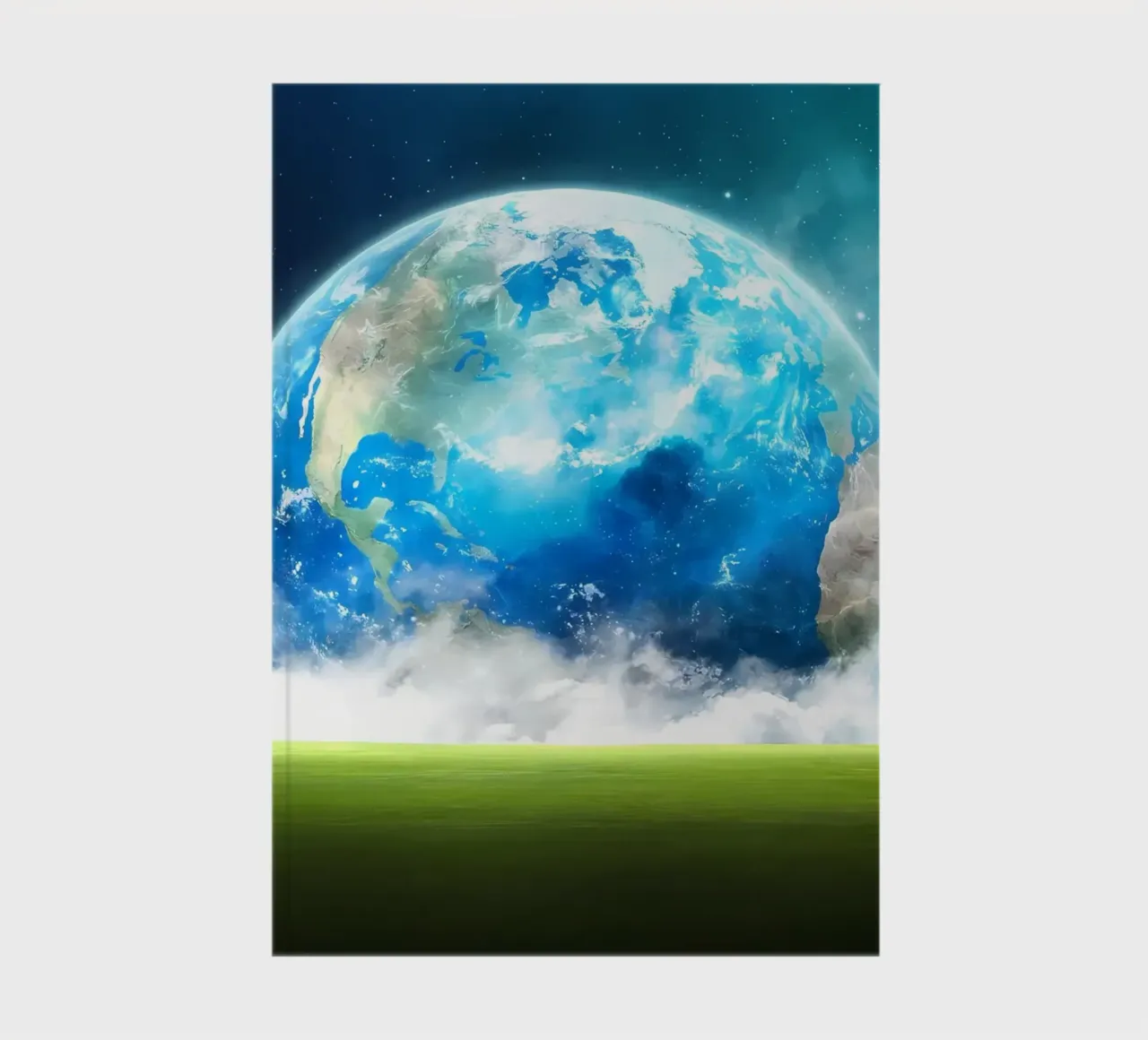 Grassy field in space notebook by Delaplane