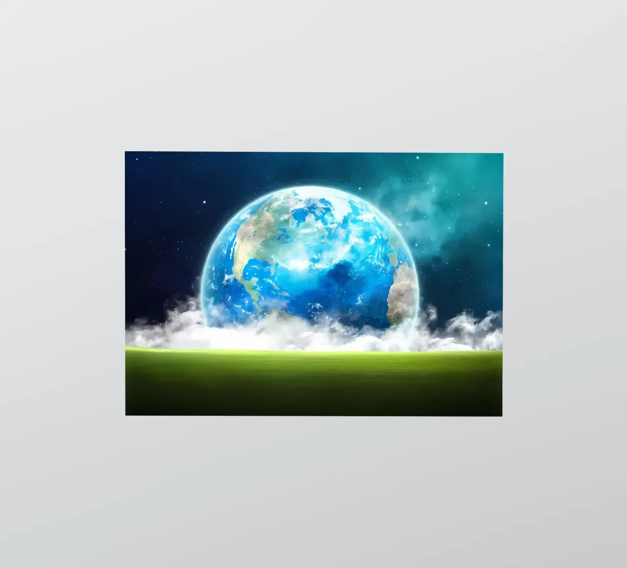 Grassy field in space sticker by Delaplane