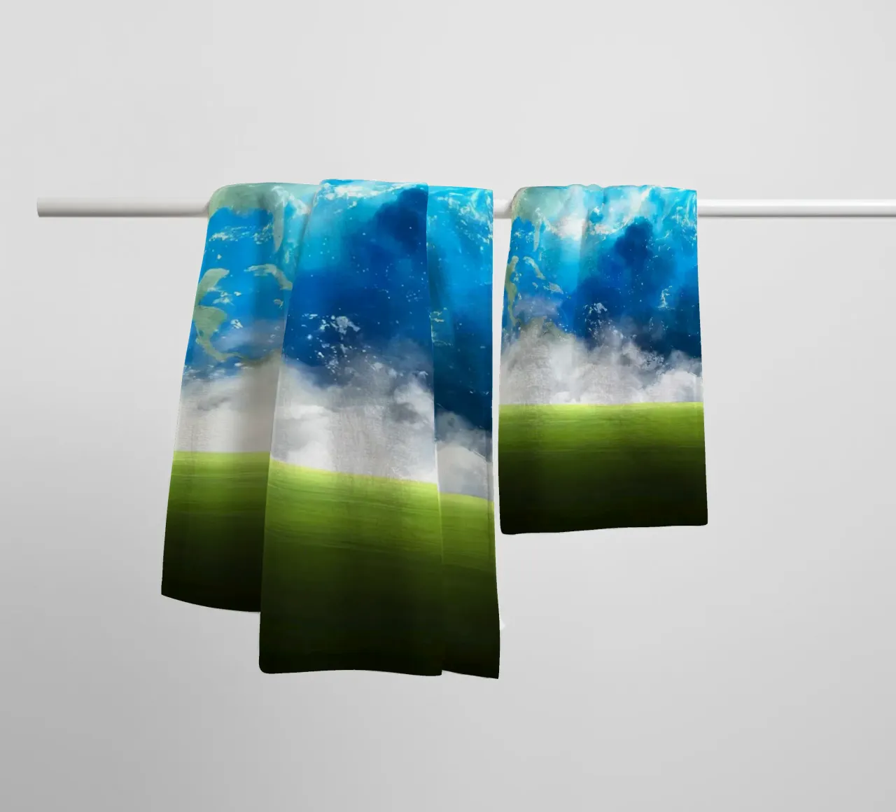 Grassy field in space towel by Delaplane