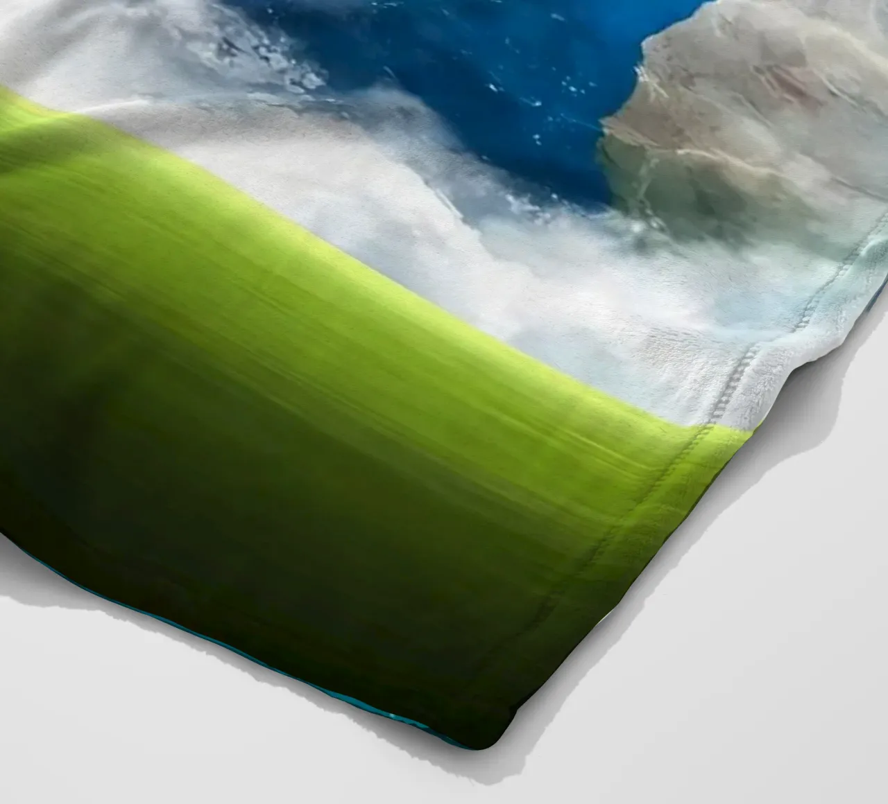 Grassy field in space fleece blanket by Delaplane